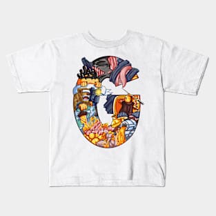 Initial Letter G doodle art Kids T-Shirt